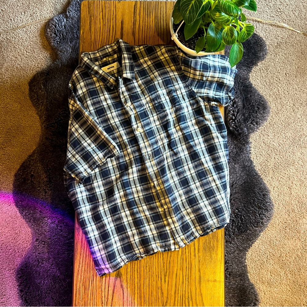 Buck Mason Linen Blend Button Up L